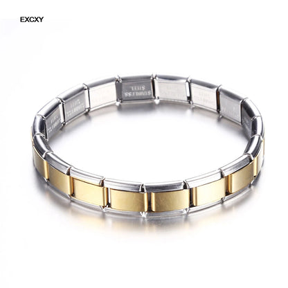 Jewelry 9mm Width Italian Elastic Charm Bracelet Stainless Steel Bangle