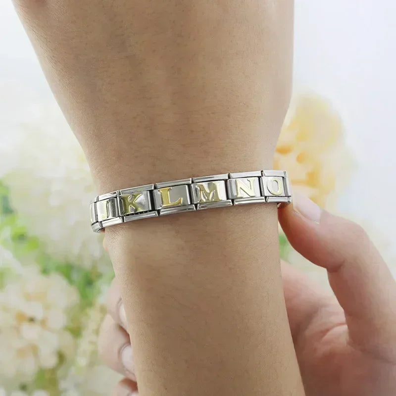 Custumise your bracelet with 26 Letters Italian Charm