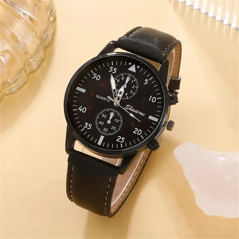 Luxury Leather Watch and Set of assorted bracelets