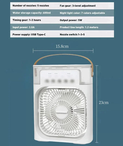 Mini Portable fan 3 in 1 Air cooler, fan and humidifier