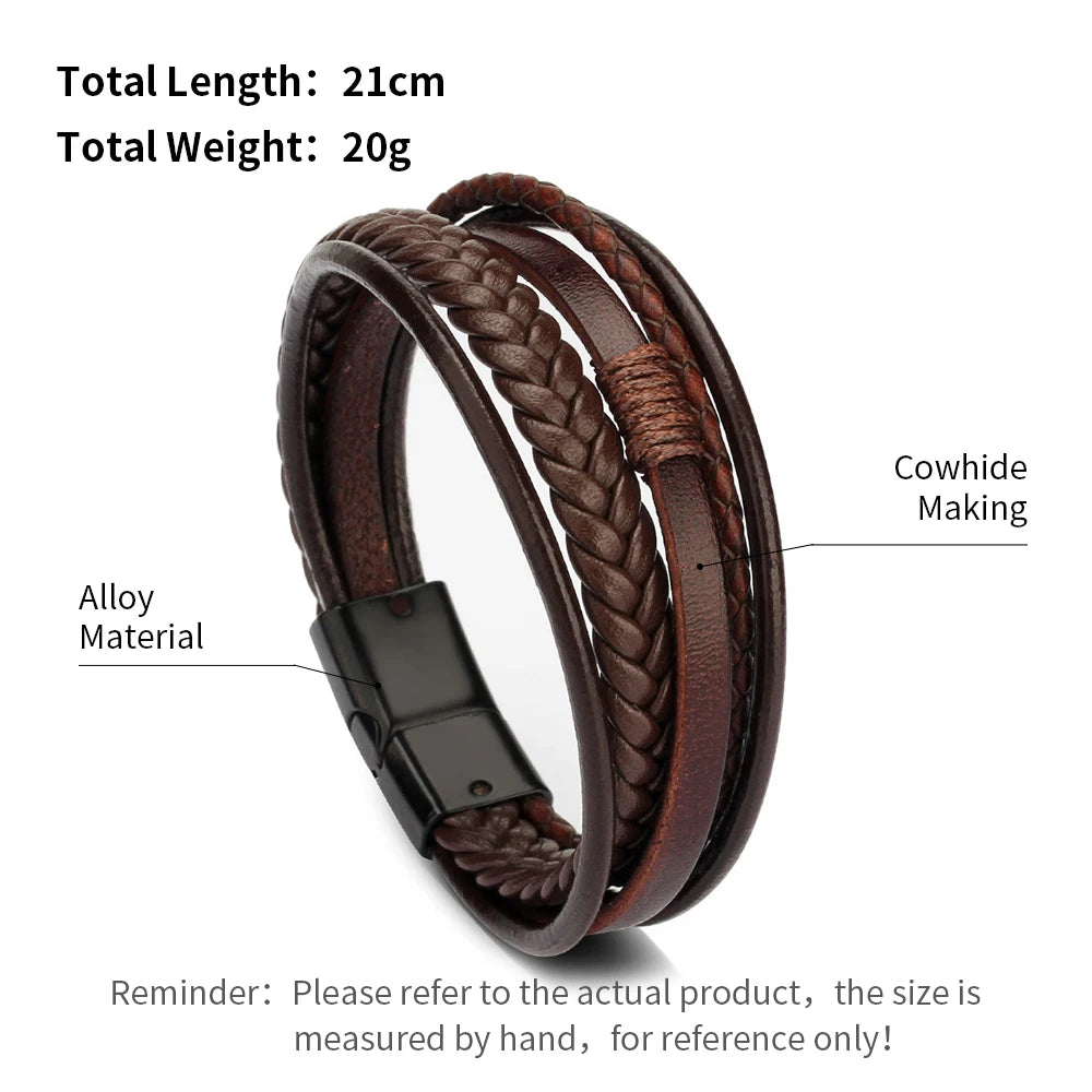 Leather Bracelets For Men Stainless Steel