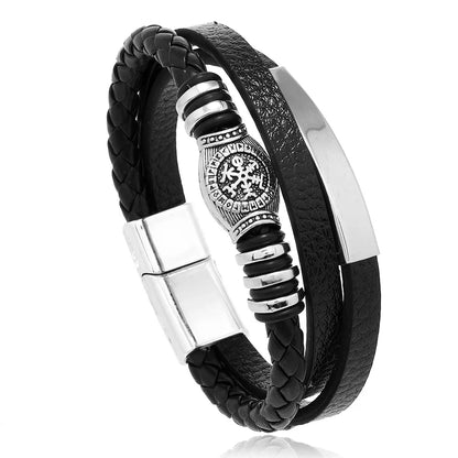 Leather Bracelets For Men Stainless Steel