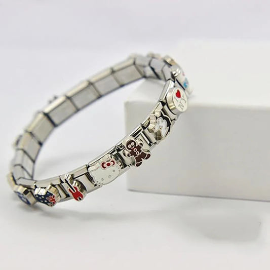 Mixed Series 9mm Italian Charm Stainless Steel Bracelet