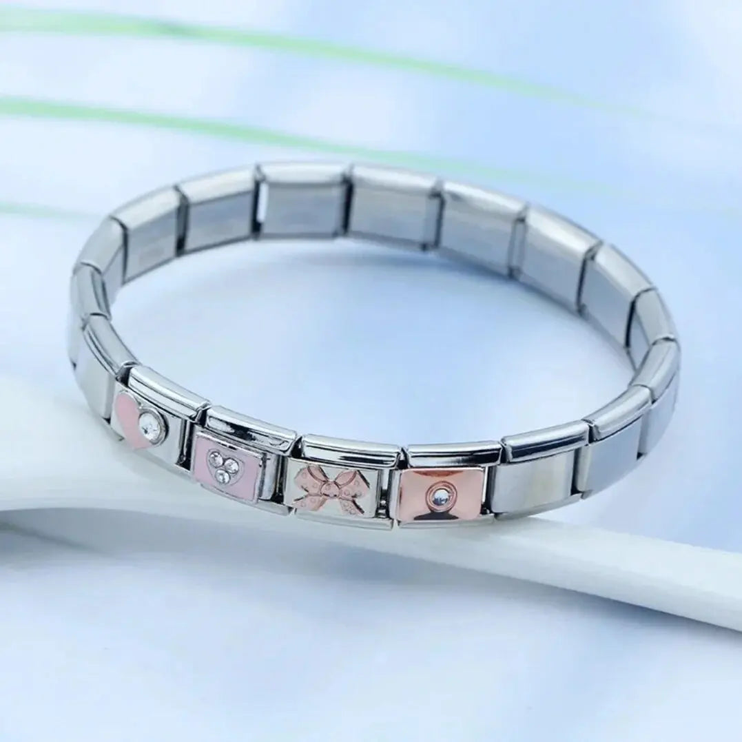 Mixed Series 9mm Italian Charm Stainless Steel Bracelet